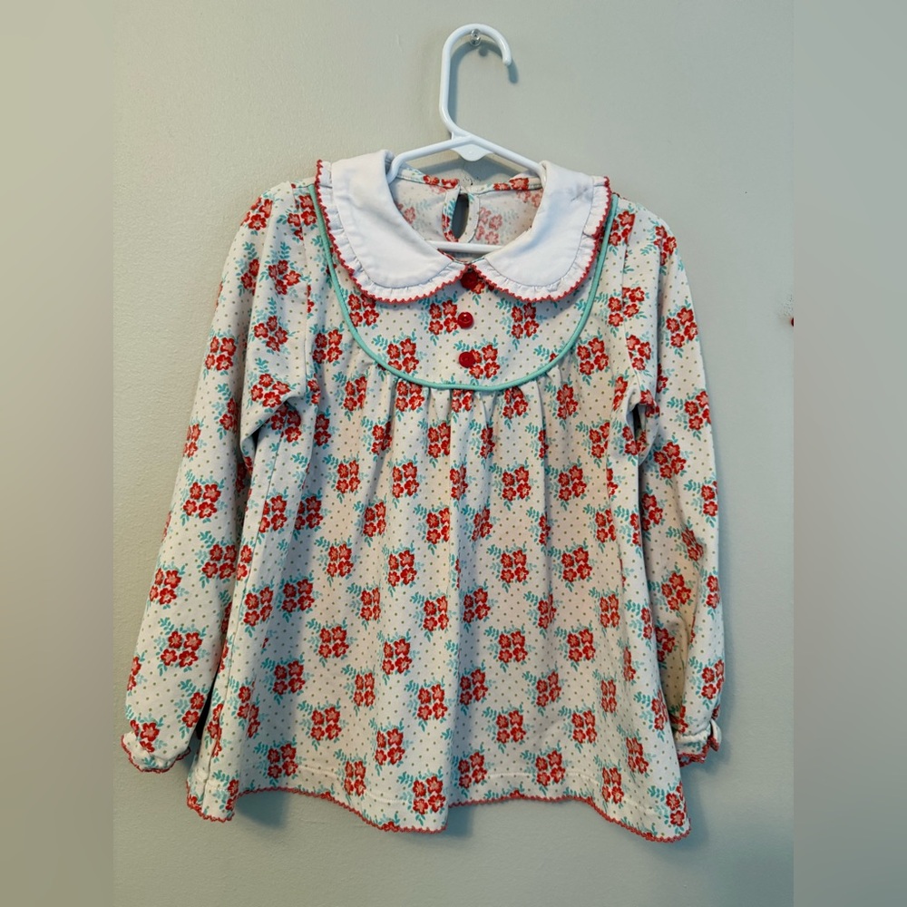Serendipity Floral Kids Shirt with Peter Pan Collar